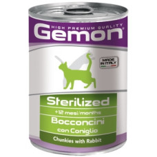 Gemon Cat Wet Sterilized (Кролик) с кусочками мяса в желе, 415 г