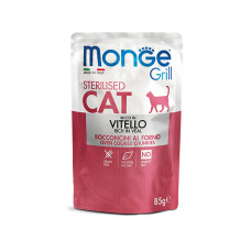 Monge Cat GRILL Sterilised (Говядина) с кусочками мяса в желе, 85 г