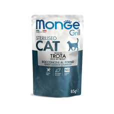 Monge Cat GRILL Sterilised (Форель) с кусочками мяса в желе, 85 г